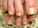 ◆大人ベージュボーダーネイル◆