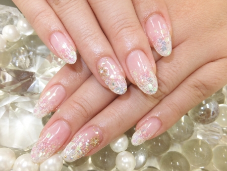 ◇クリアホワイトパウダーネイル◇