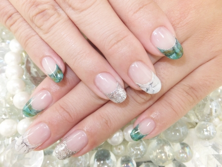 ◆大理石フレンチネイル◆