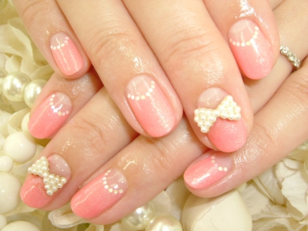 ◇BIGパールりぼんネイル◇